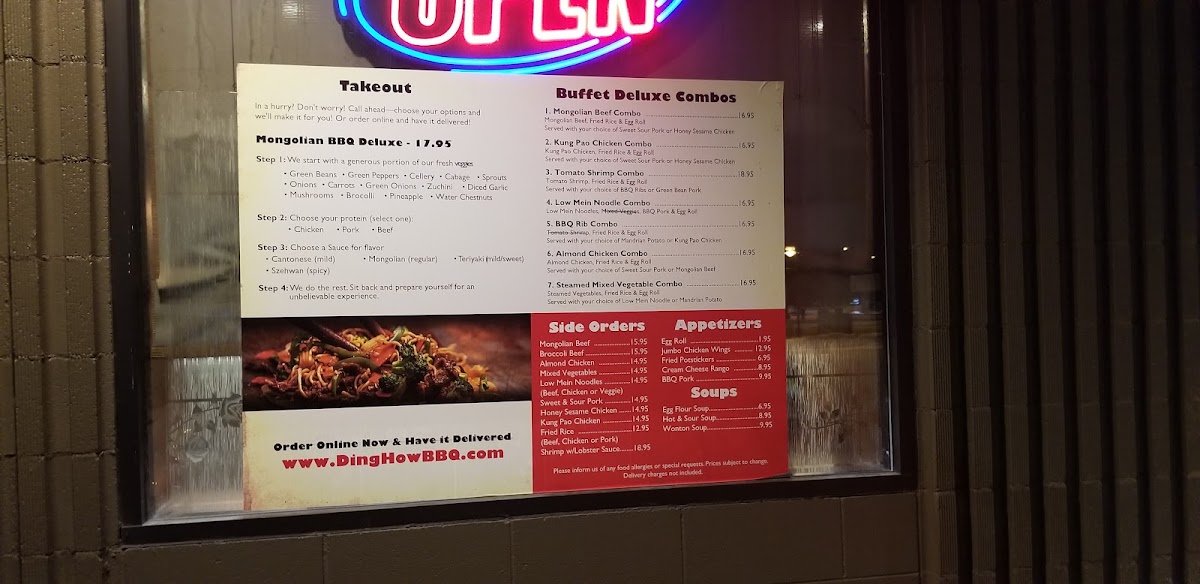 Ding How Mongolian BBQ Menu - Image 1